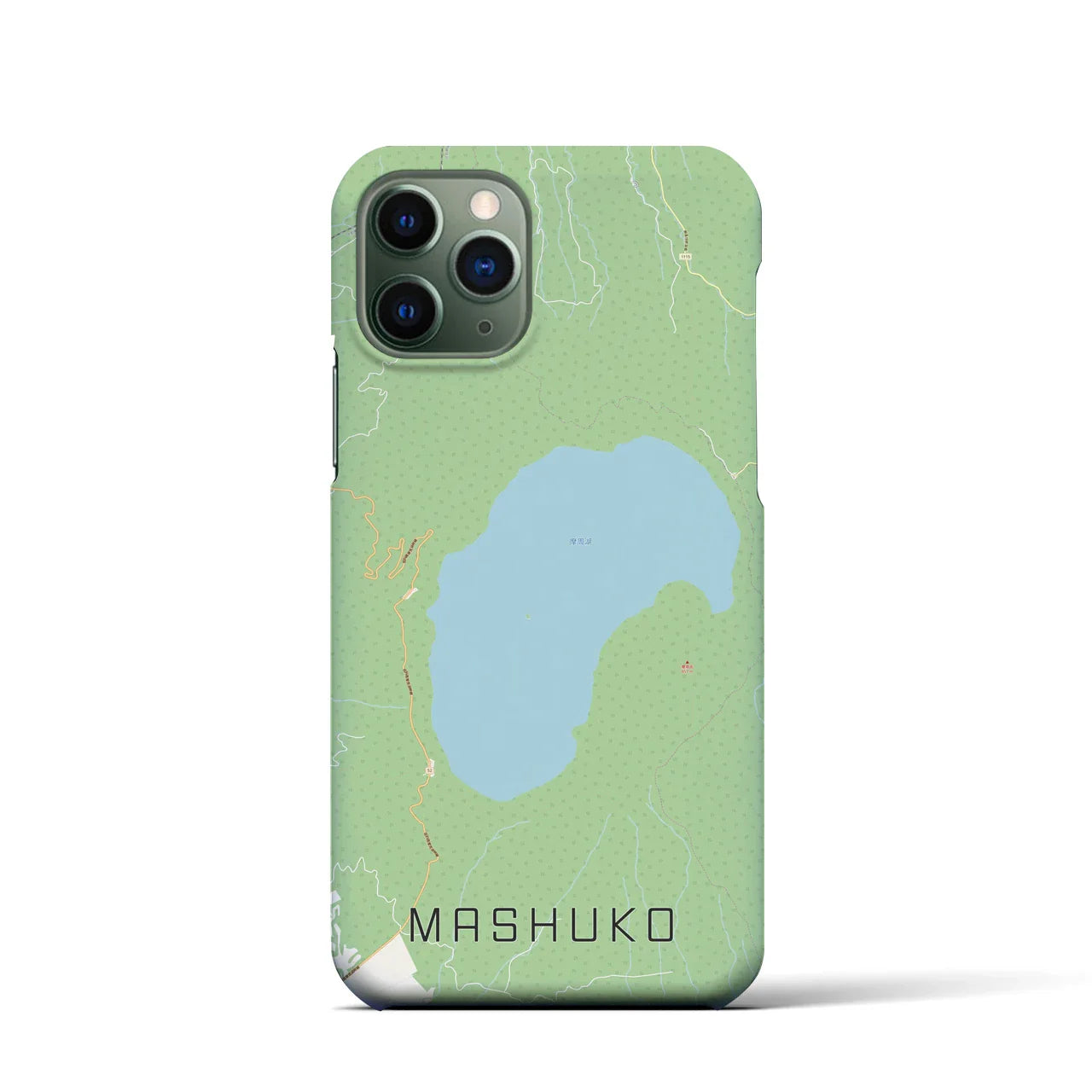 【摩周湖(北海道)】地図柄iPhoneケース(バックカバータイプ)