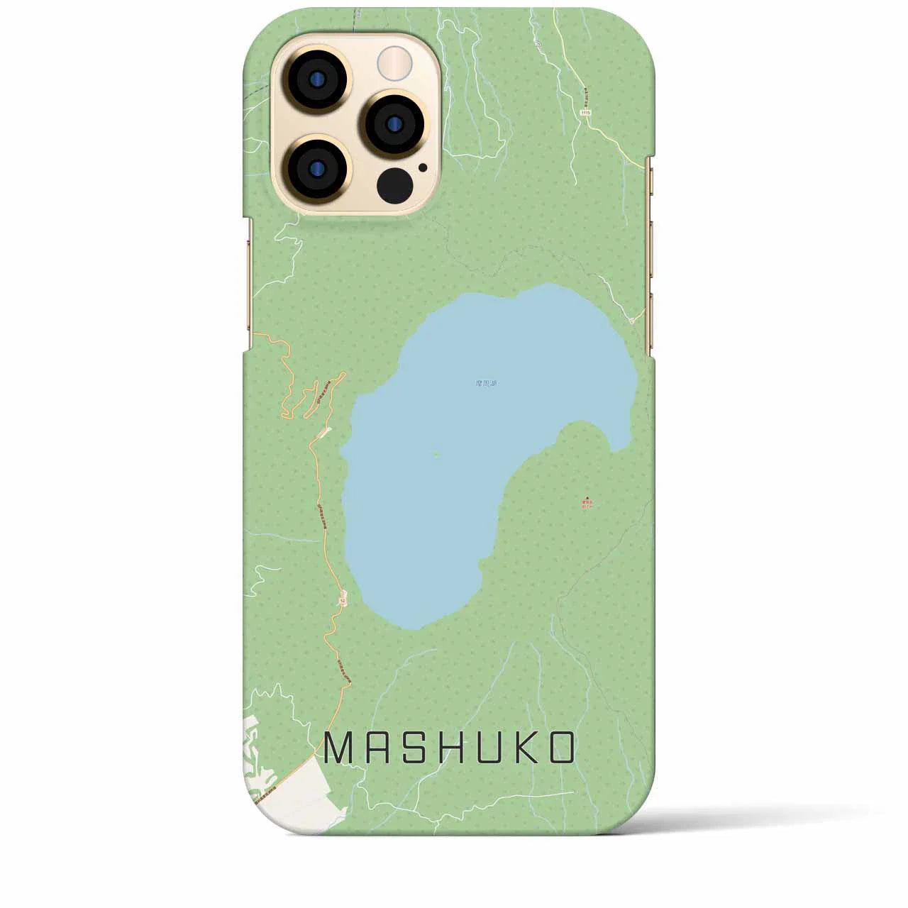 【摩周湖(北海道)】地図柄iPhoneケース(バックカバータイプ)