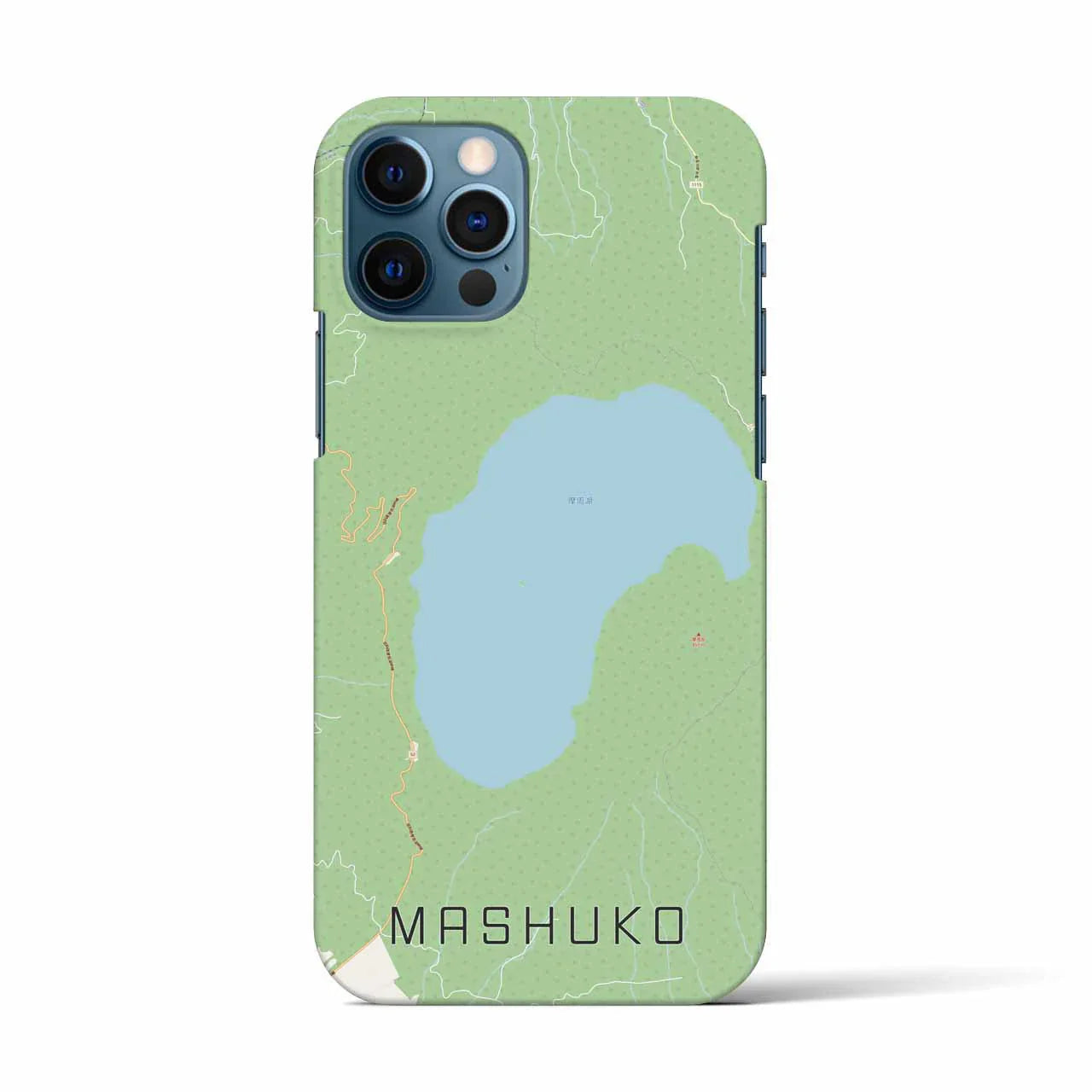 【摩周湖(北海道)】地図柄iPhoneケース(バックカバータイプ)