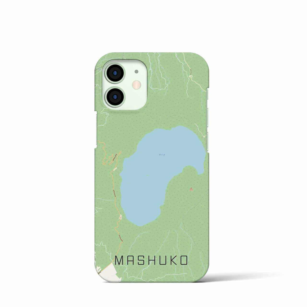 【摩周湖(北海道)】地図柄iPhoneケース(バックカバータイプ)