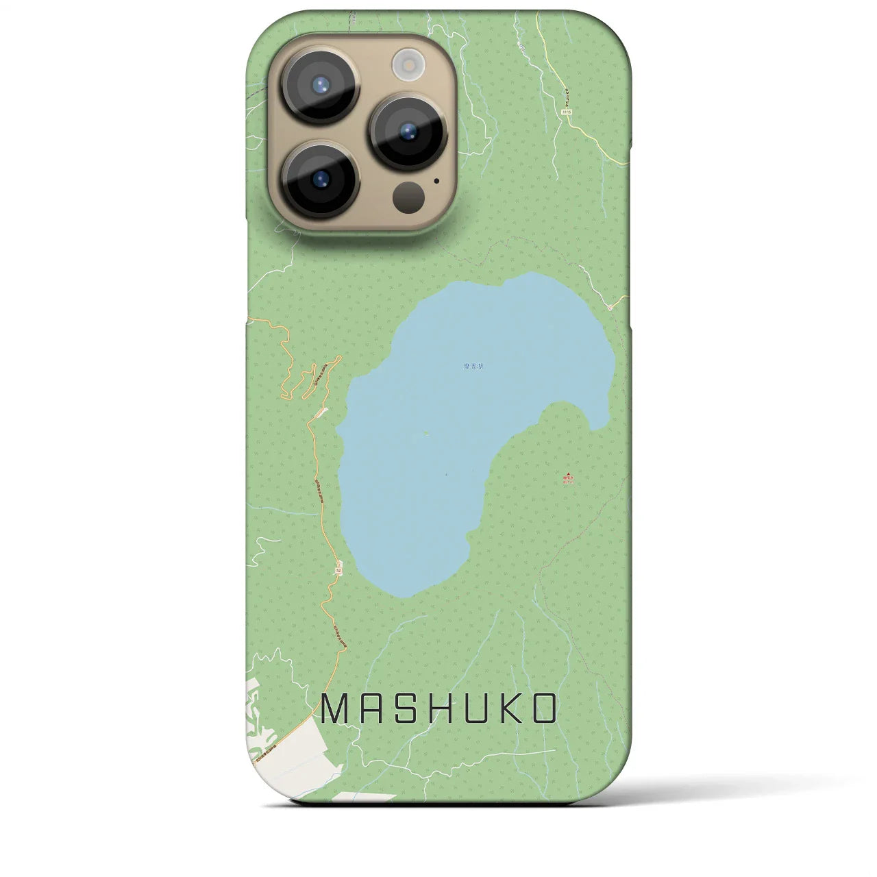 【摩周湖(北海道)】地図柄iPhoneケース(バックカバータイプ)