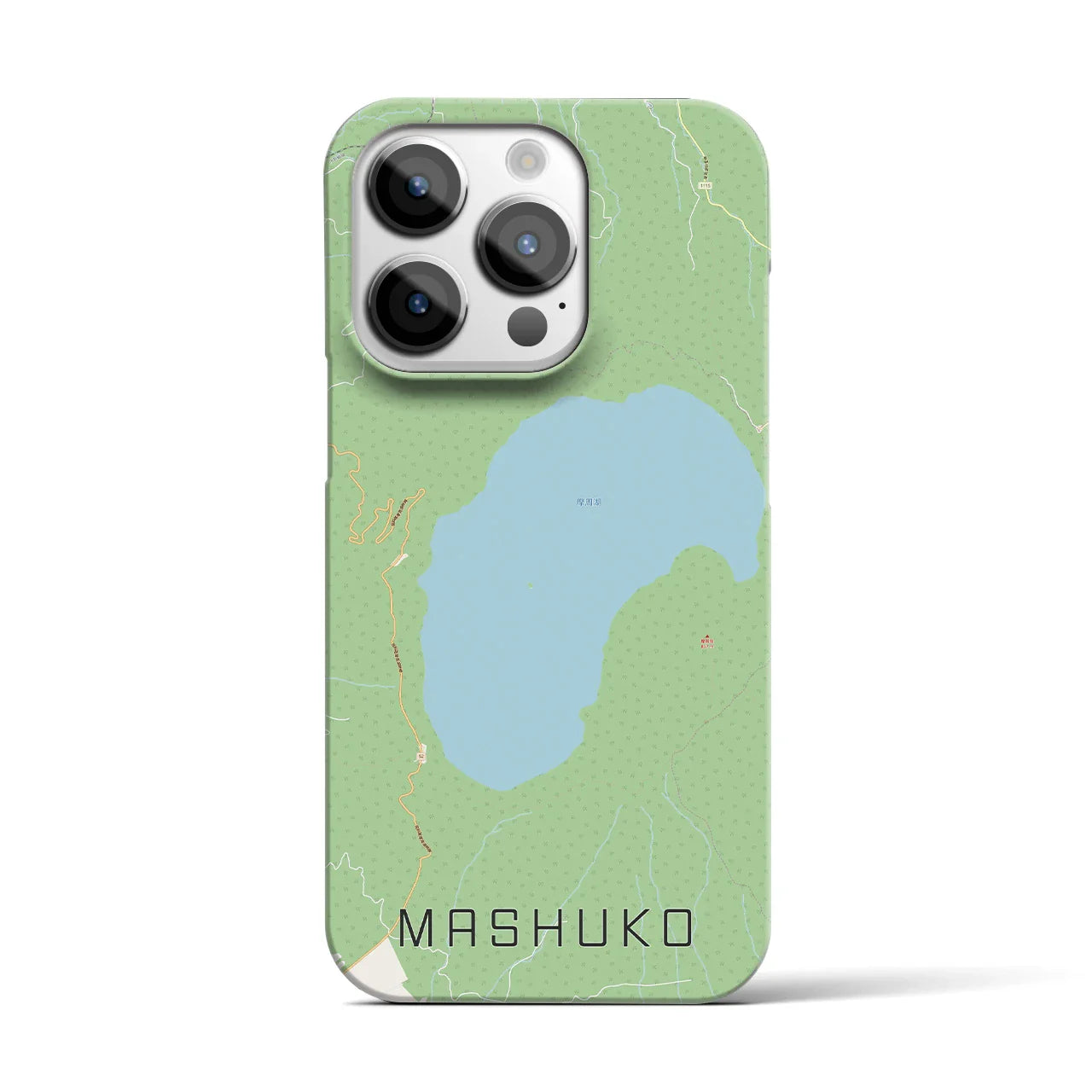 【摩周湖(北海道)】地図柄iPhoneケース(バックカバータイプ)