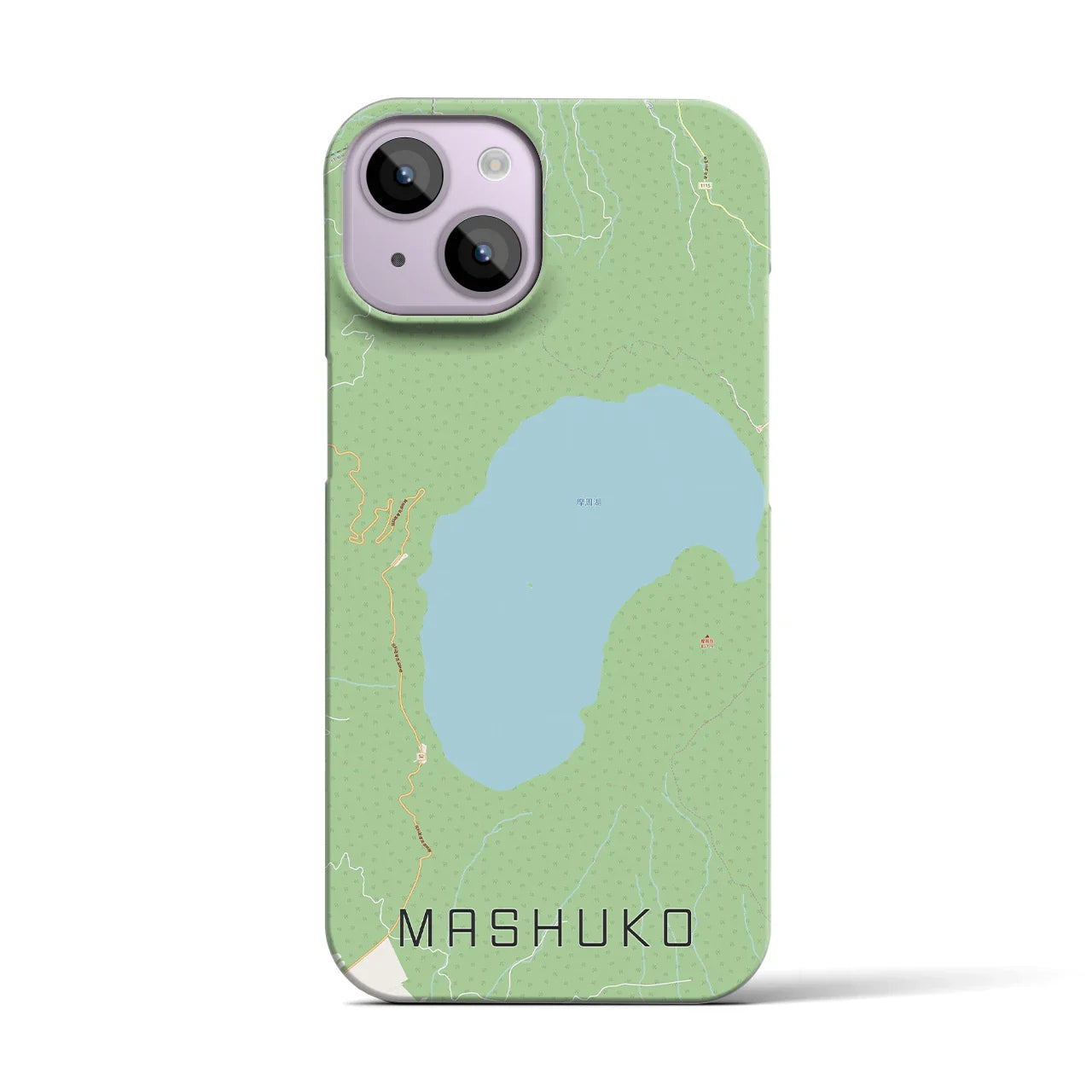 【摩周湖(北海道)】地図柄iPhoneケース(バックカバータイプ)