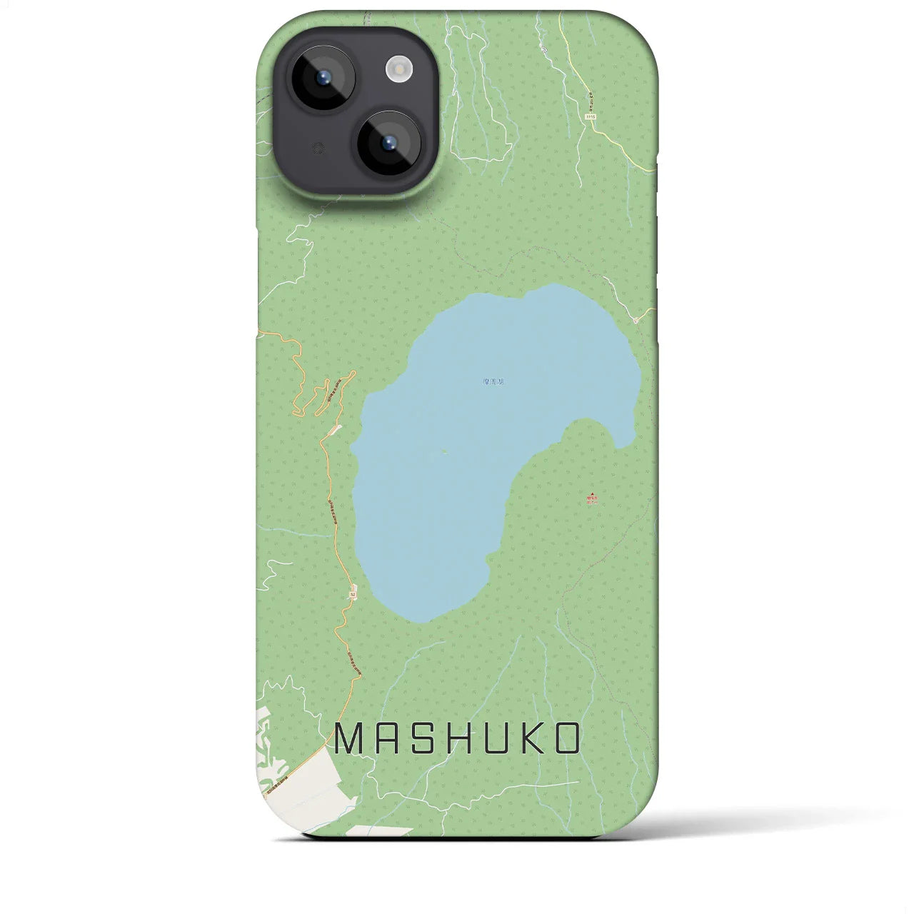【摩周湖(北海道)】地図柄iPhoneケース(バックカバータイプ)