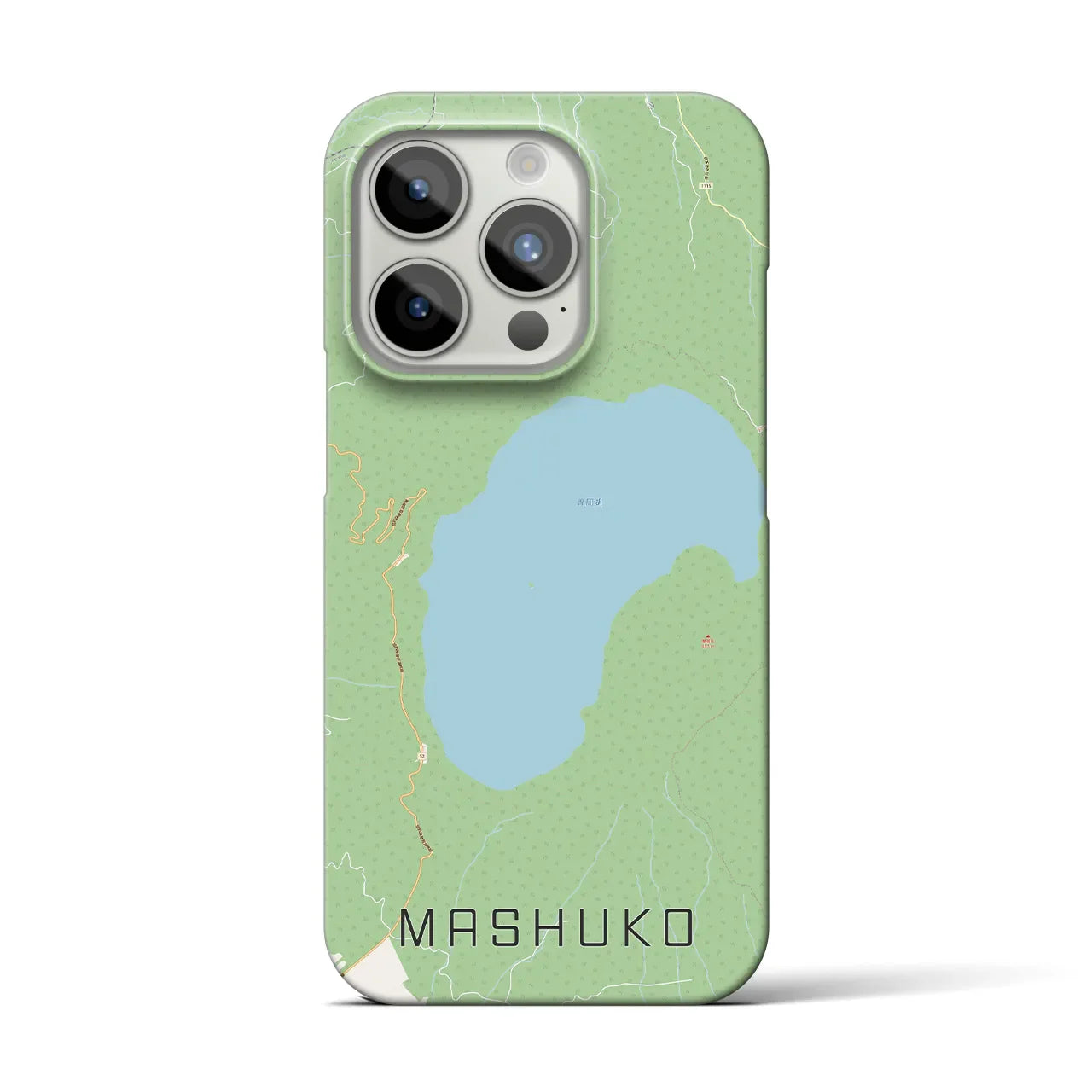 【摩周湖(北海道)】地図柄iPhoneケース(バックカバータイプ)