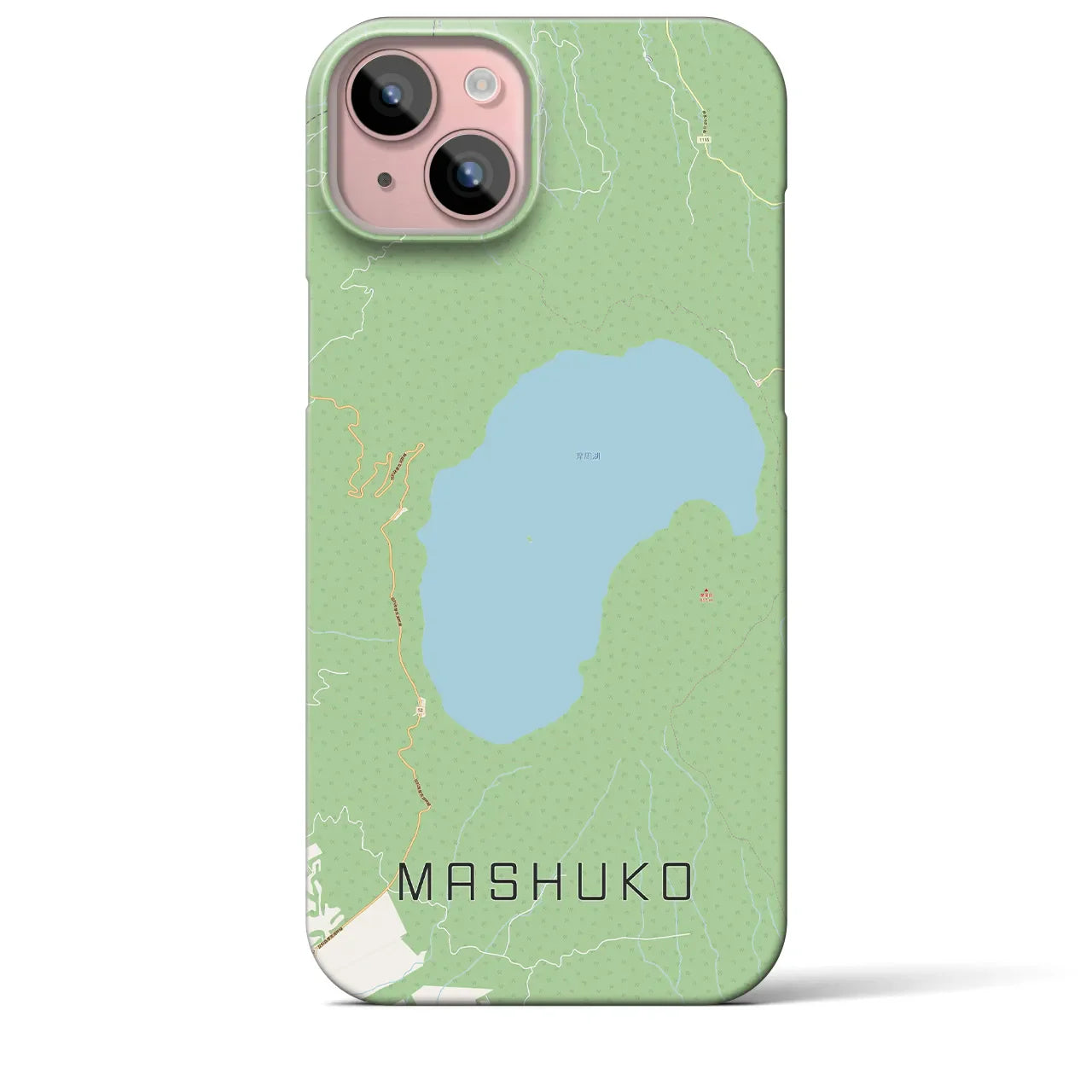 【摩周湖(北海道)】地図柄iPhoneケース(バックカバータイプ)