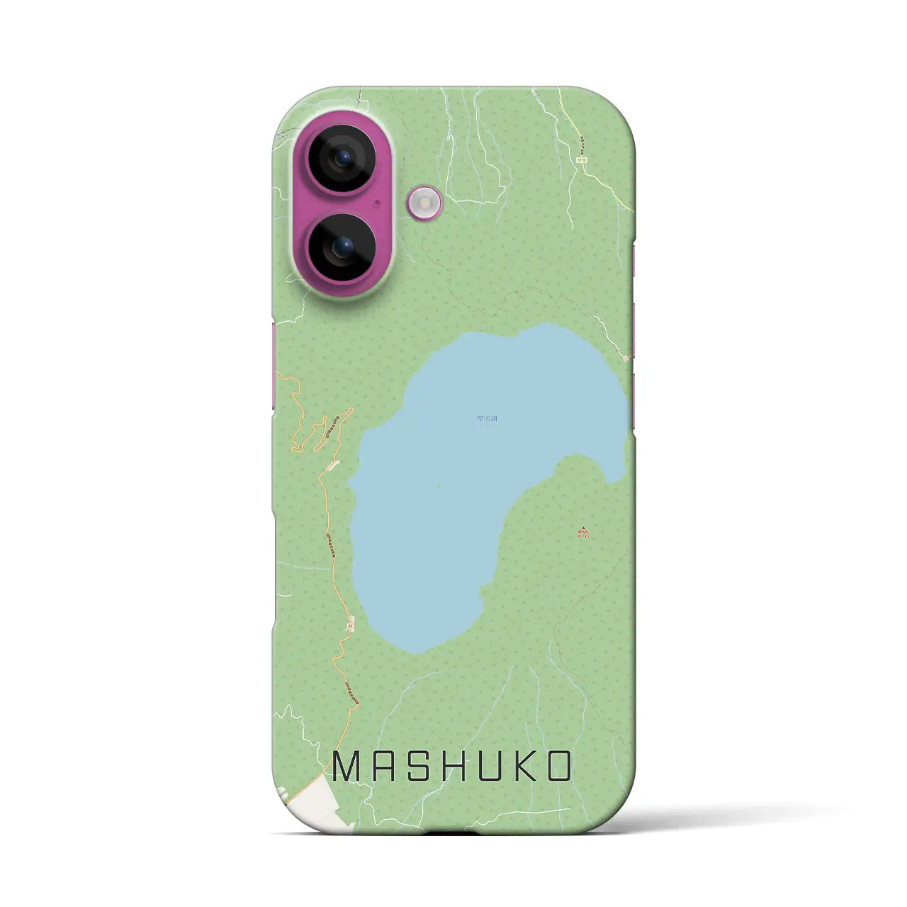 【摩周湖(北海道)】地図柄iPhoneケース(バックカバータイプ)