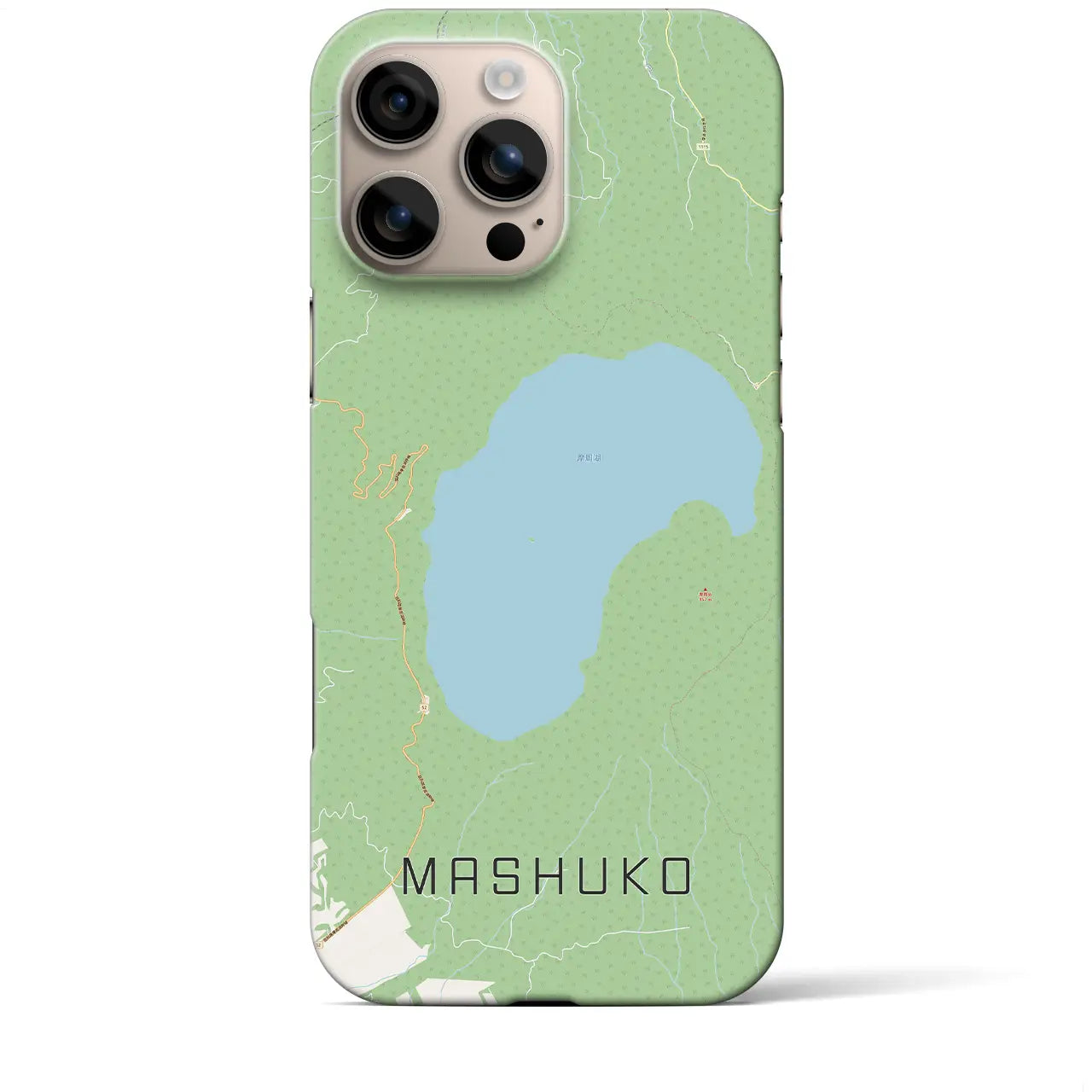 【摩周湖(北海道)】地図柄iPhoneケース(バックカバータイプ)