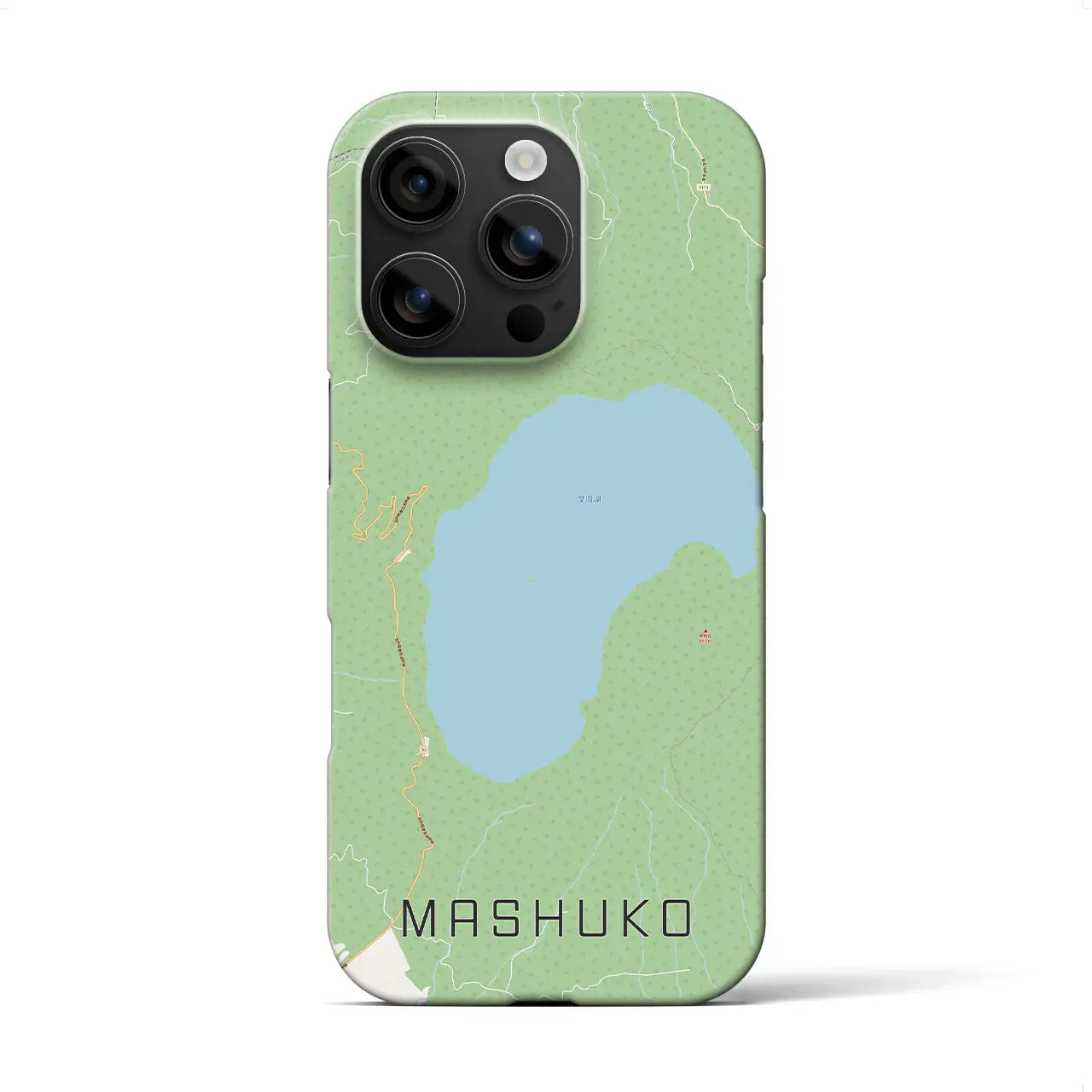 【摩周湖(北海道)】地図柄iPhoneケース(バックカバータイプ)