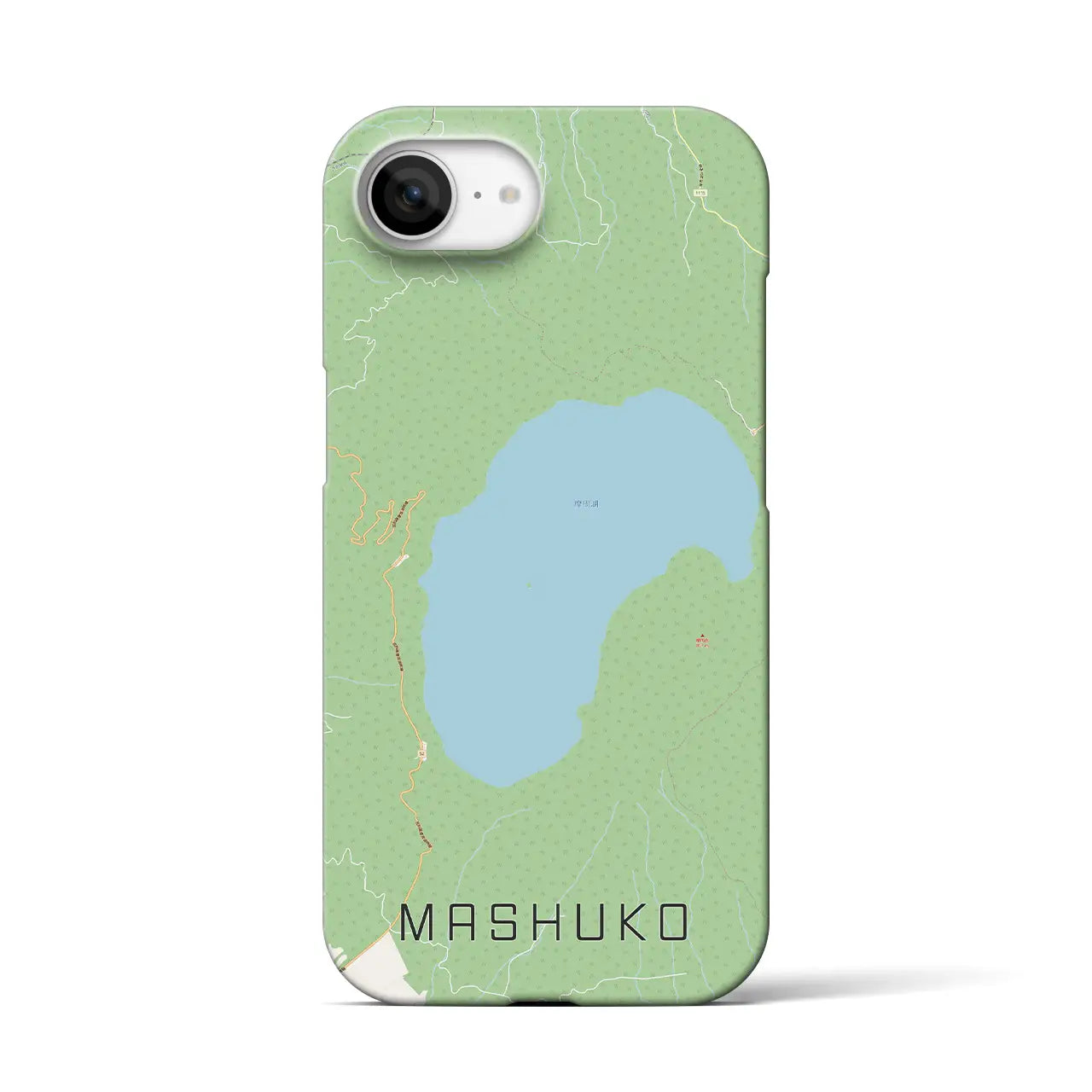 【摩周湖(北海道)】地図柄iPhoneケース(バックカバータイプ)