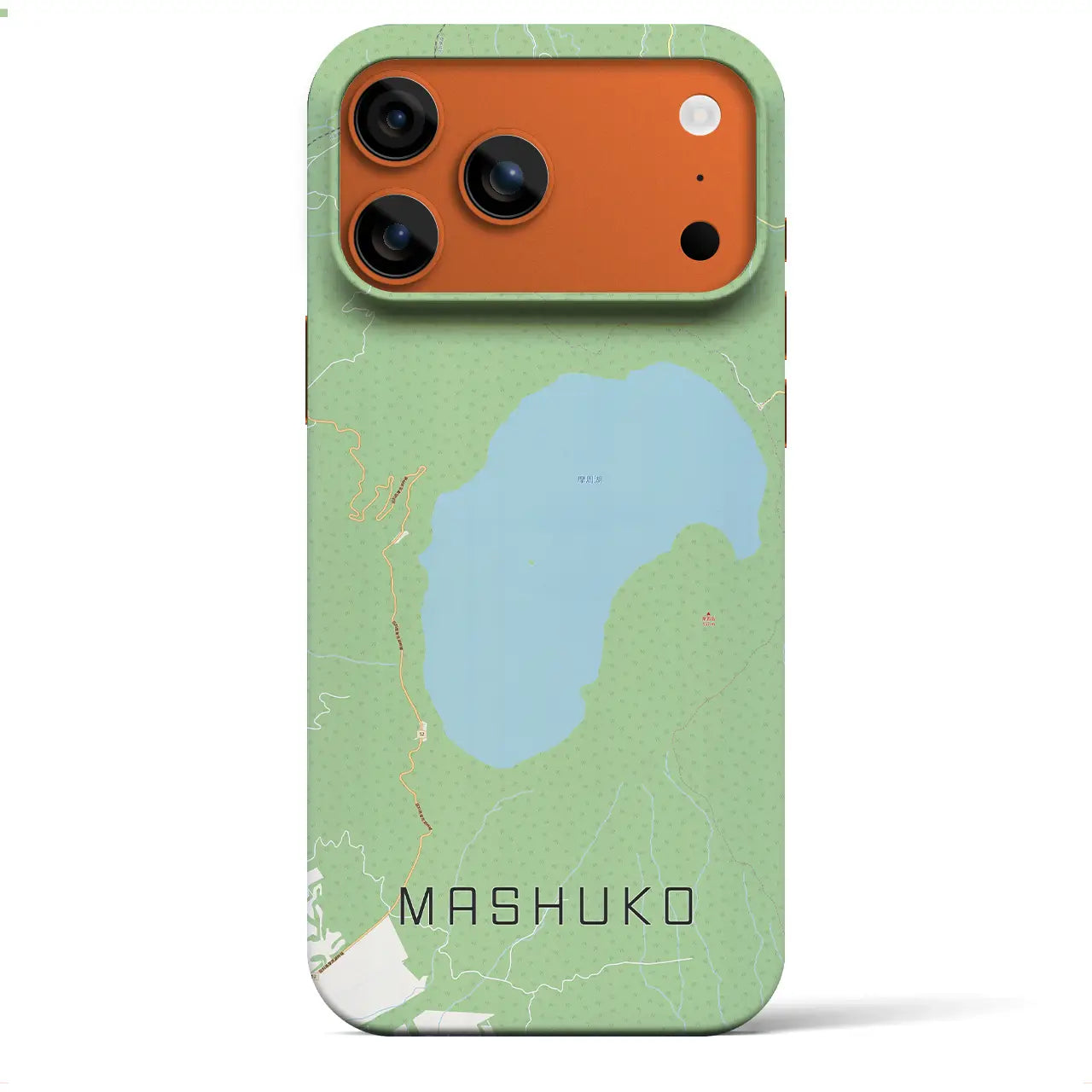 【摩周湖(北海道)】地図柄iPhoneケース(バックカバータイプ)