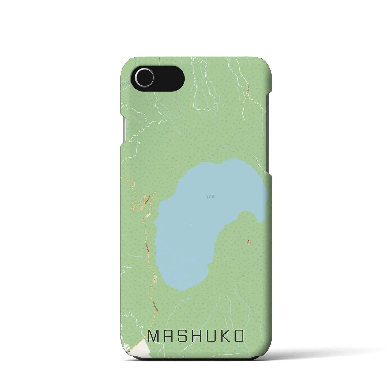 【摩周湖(北海道)】地図柄iPhoneケース(バックカバータイプ)