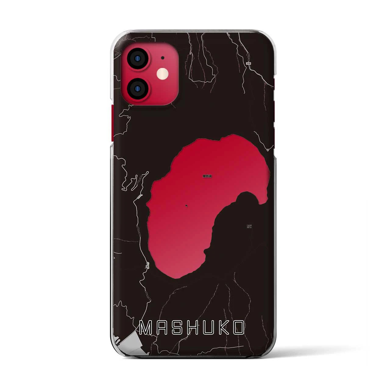 【摩周湖(北海道)】地図柄iPhoneケース(クリアタイプ)