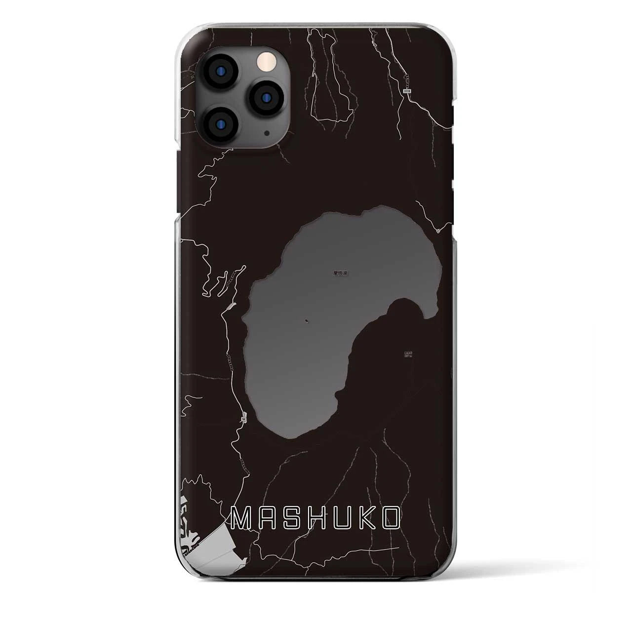 【摩周湖(北海道)】地図柄iPhoneケース(クリアタイプ)