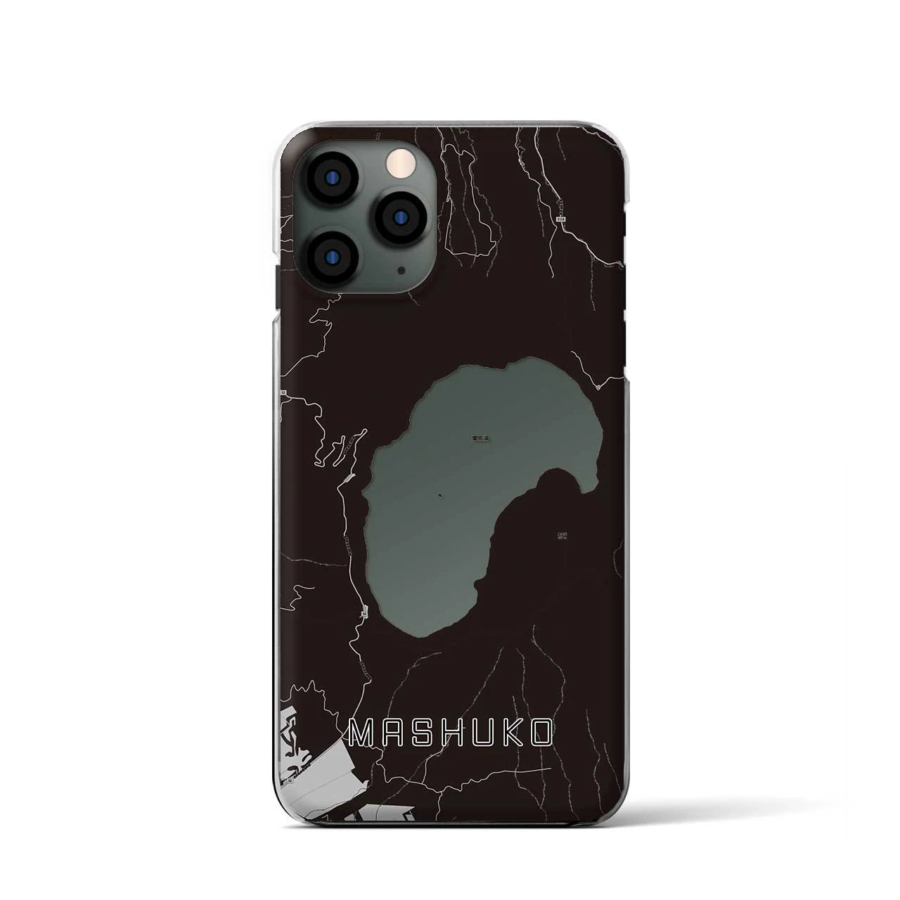【摩周湖(北海道)】地図柄iPhoneケース(クリアタイプ)