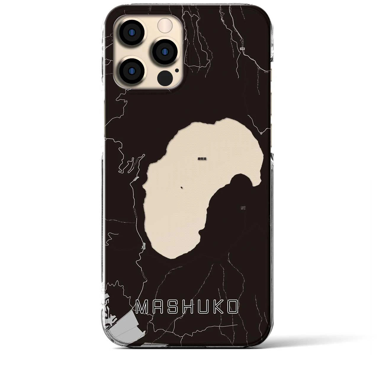 【摩周湖(北海道)】地図柄iPhoneケース(クリアタイプ)