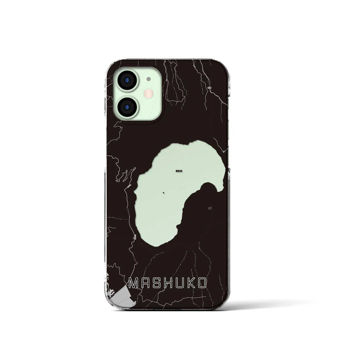 【摩周湖(北海道)】地図柄iPhoneケース(クリアタイプ)