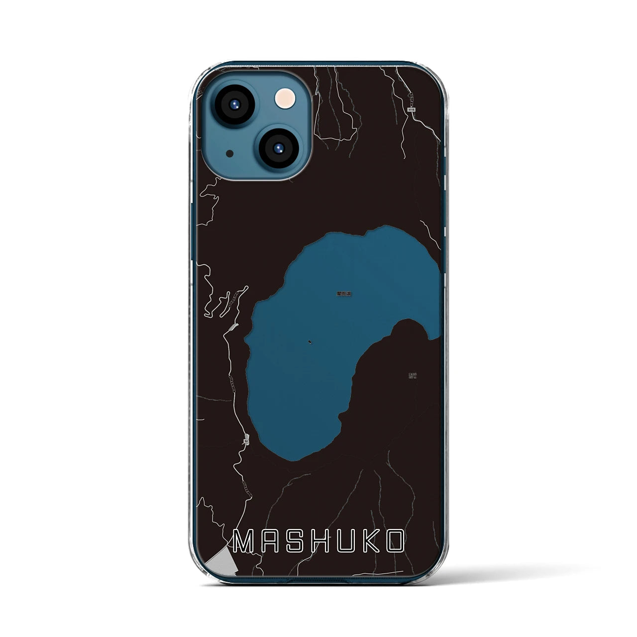 【摩周湖(北海道)】地図柄iPhoneケース(クリアタイプ)