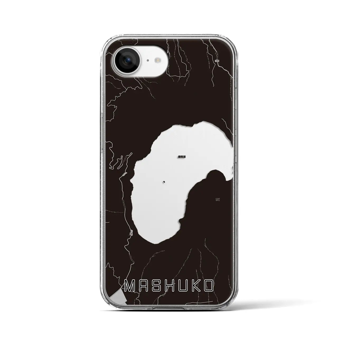 【摩周湖(北海道)】地図柄iPhoneケース(クリアタイプ)