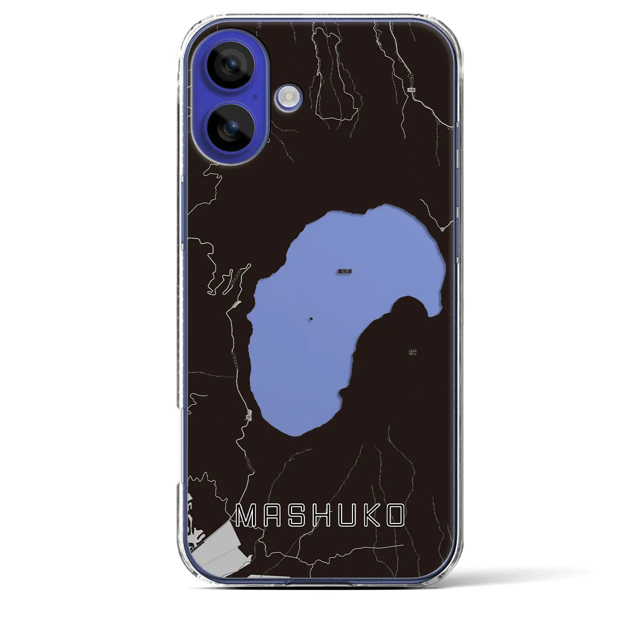 【摩周湖(北海道)】地図柄iPhoneケース(クリアタイプ)