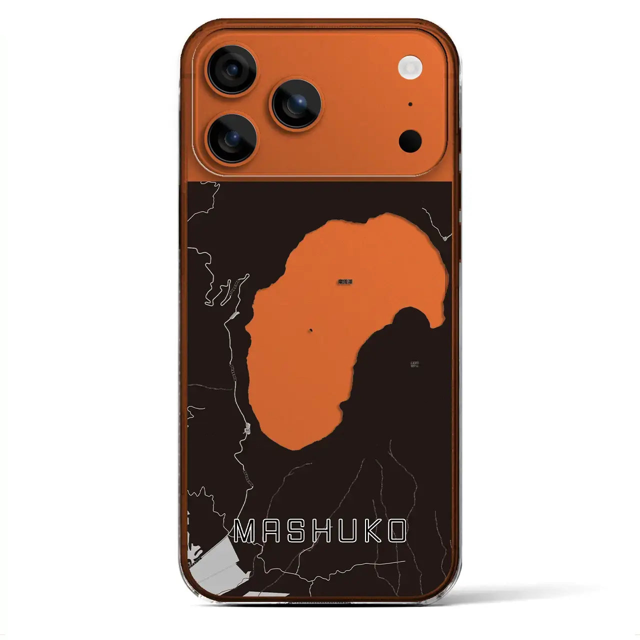 【摩周湖(北海道)】地図柄iPhoneケース(クリアタイプ)