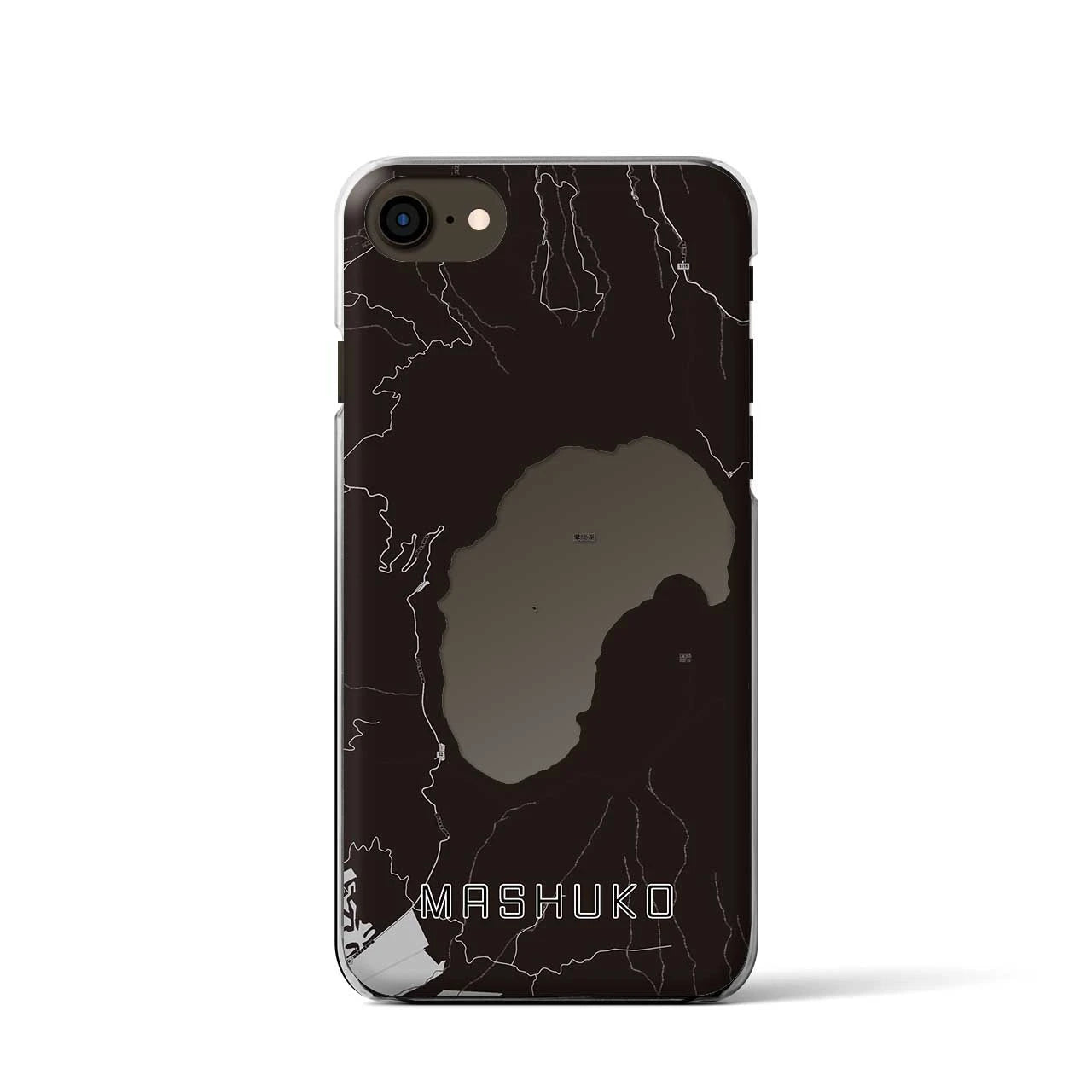 【摩周湖(北海道)】地図柄iPhoneケース(クリアタイプ)