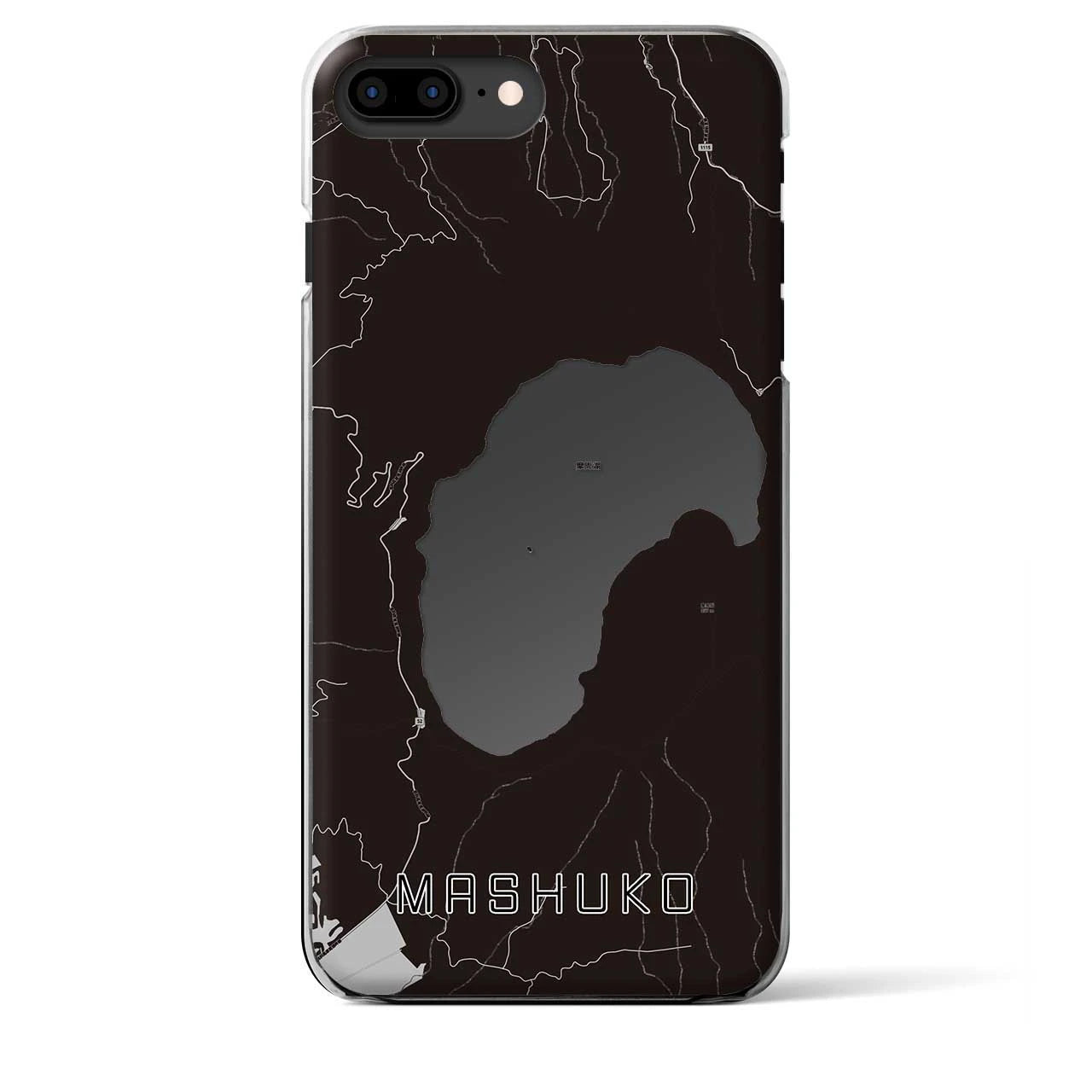 【摩周湖(北海道)】地図柄iPhoneケース(クリアタイプ)