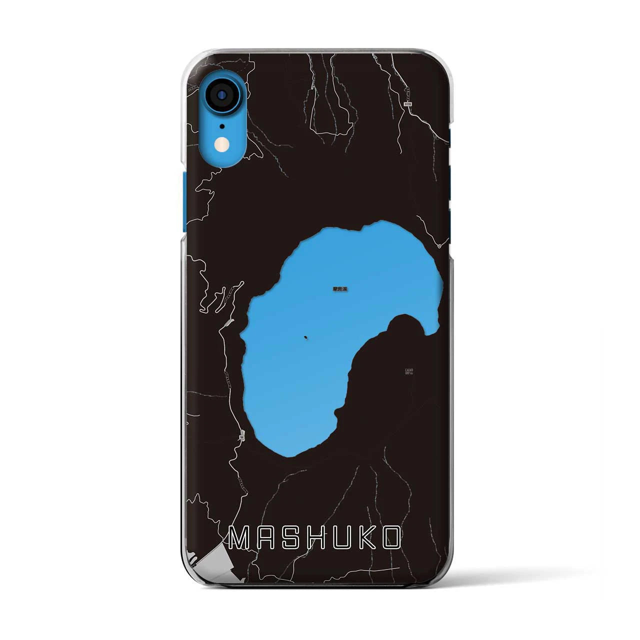 【摩周湖(北海道)】地図柄iPhoneケース(クリアタイプ)