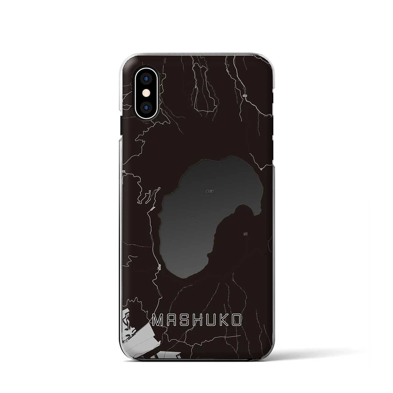 【摩周湖(北海道)】地図柄iPhoneケース(クリアタイプ)