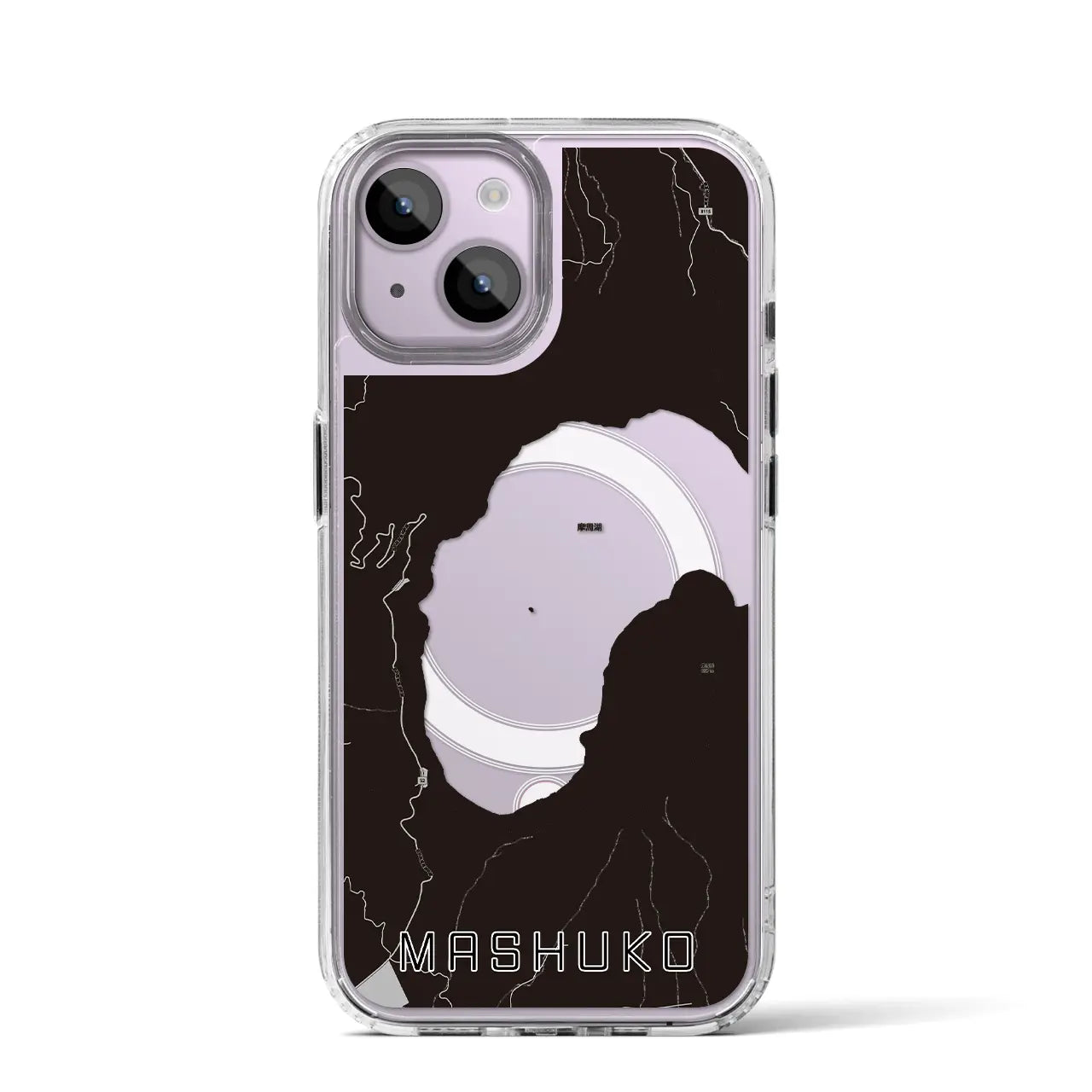 【摩周湖(北海道)】地図柄iPhoneケース(MagSafeタイプ)