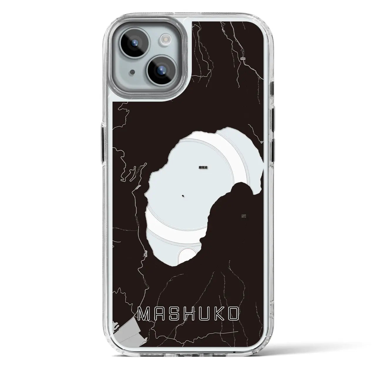 【摩周湖(北海道)】地図柄iPhoneケース(MagSafeタイプ)