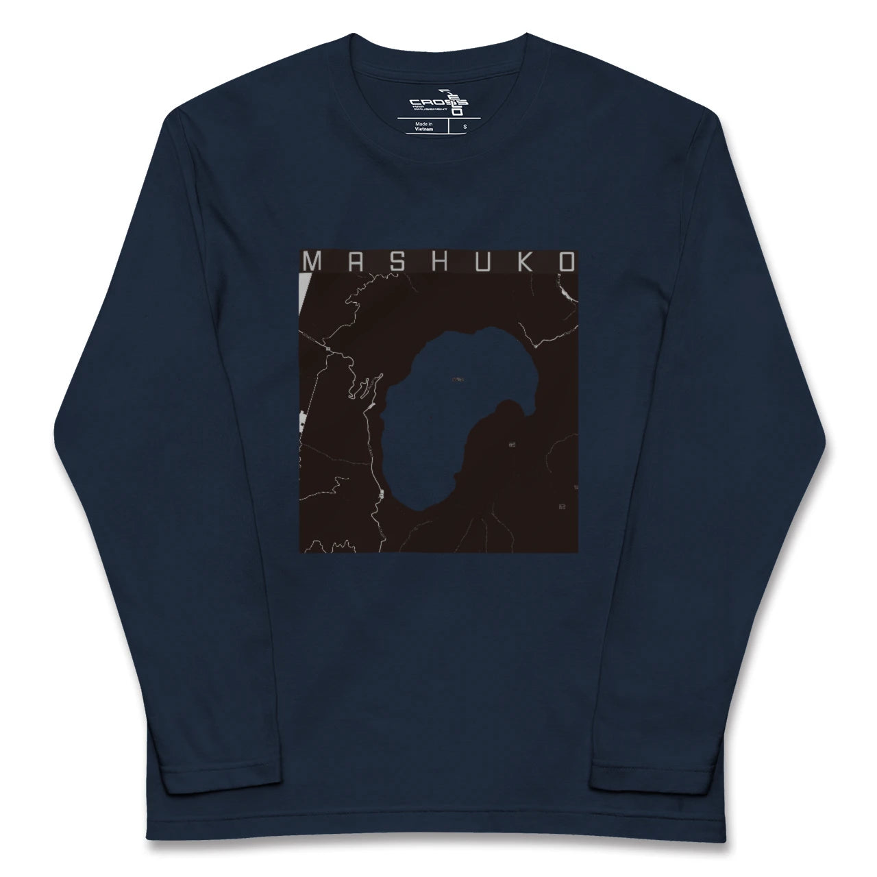 【摩周湖(北海道)】地図柄ロングスリーブTシャツ