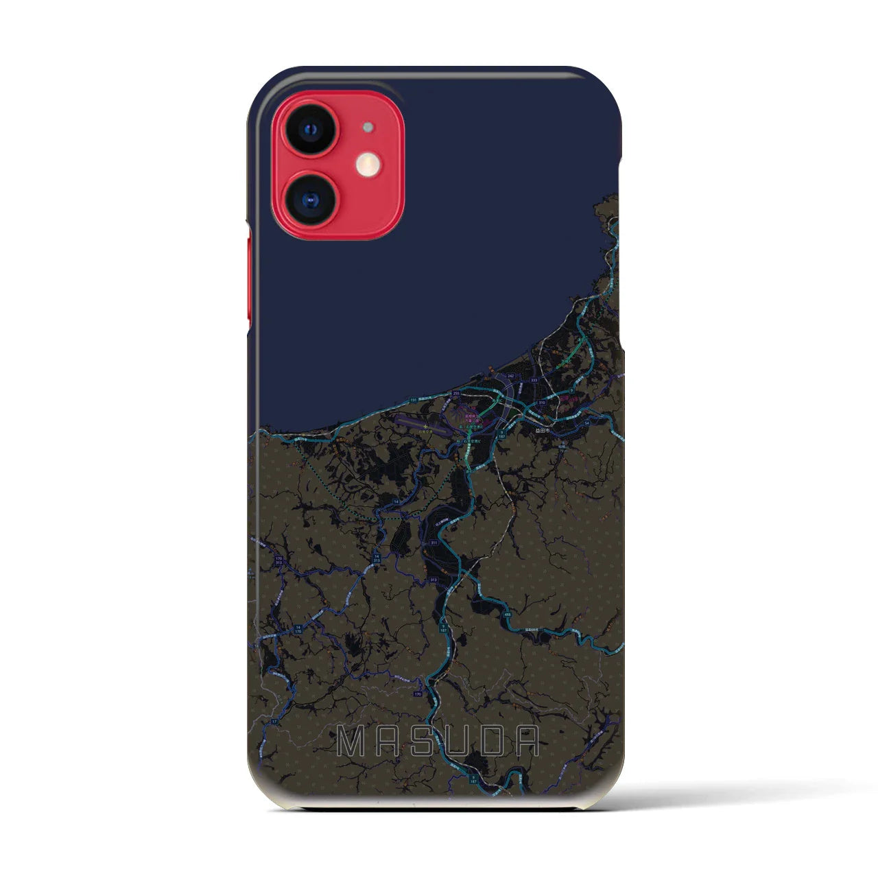 【益田(島根県)】地図柄iPhoneケース(バックカバータイプ)