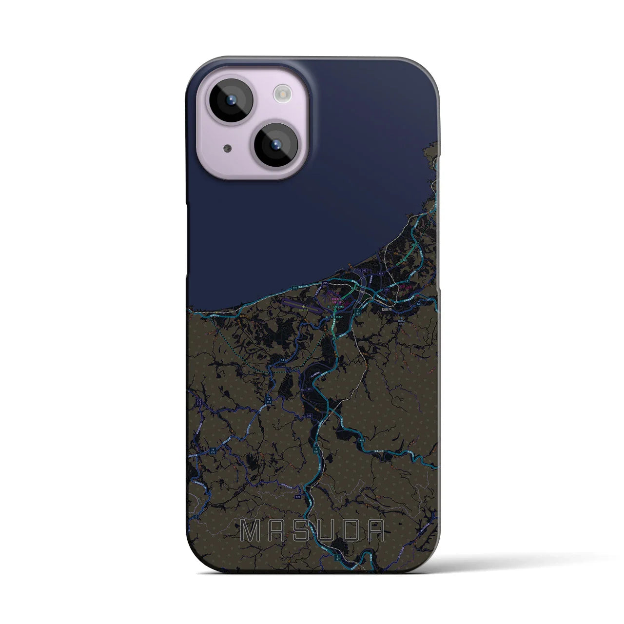 【益田(島根県)】地図柄iPhoneケース(バックカバータイプ)