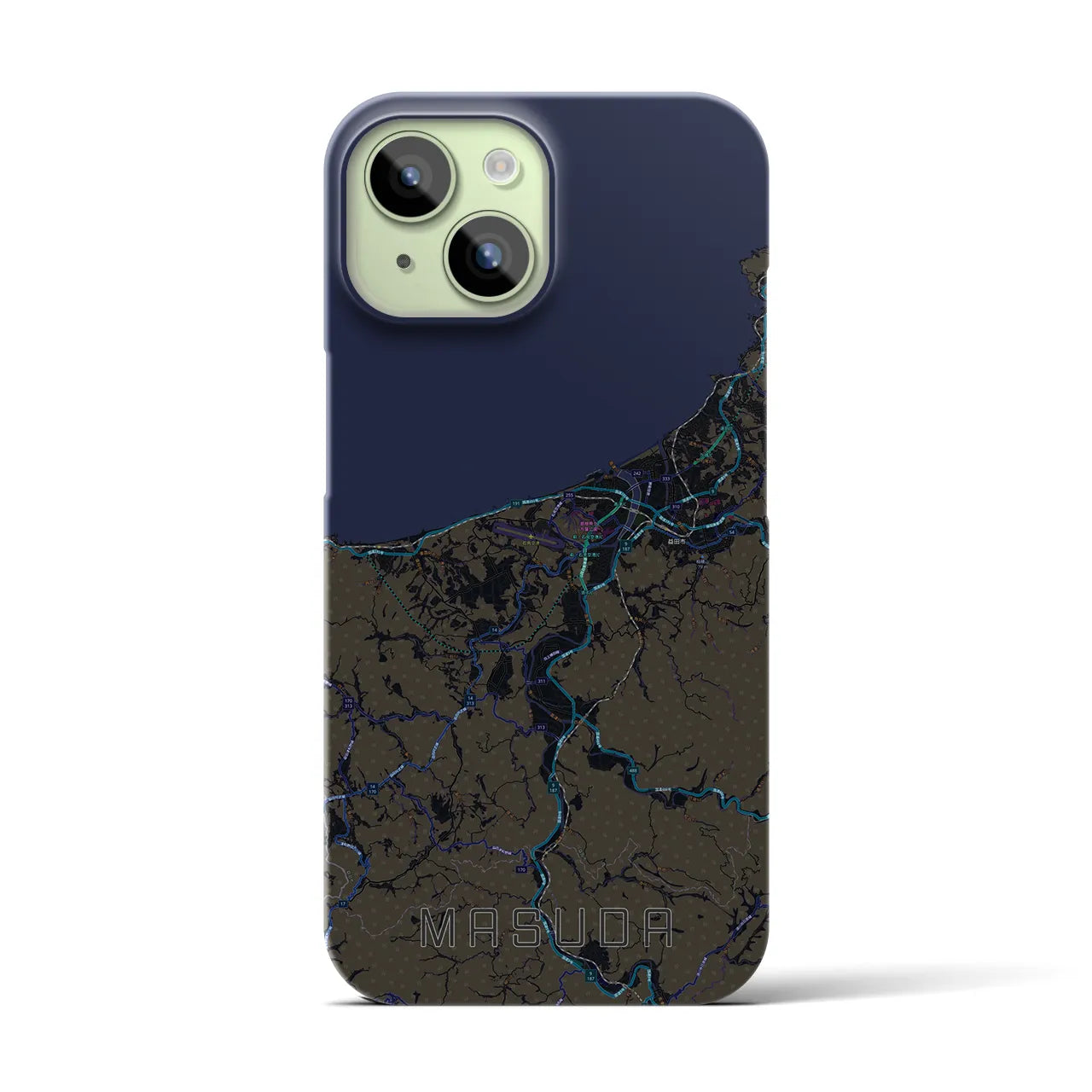 【益田(島根県)】地図柄iPhoneケース(バックカバータイプ)