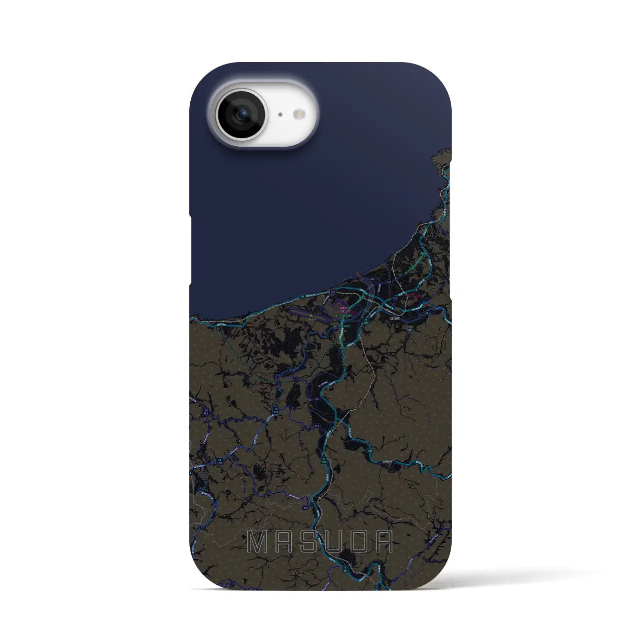 【益田(島根県)】地図柄iPhoneケース(バックカバータイプ)