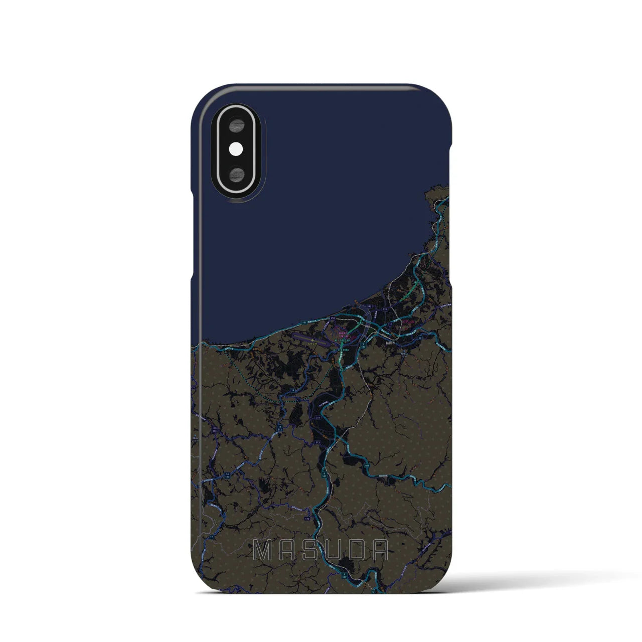 【益田(島根県)】地図柄iPhoneケース(バックカバータイプ)