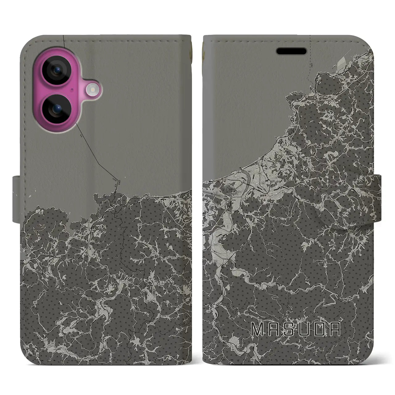 【益田(島根県)】地図柄iPhoneケース(手帳タイプ)