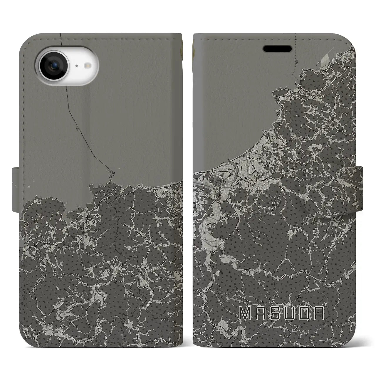 【益田(島根県)】地図柄iPhoneケース(手帳タイプ)