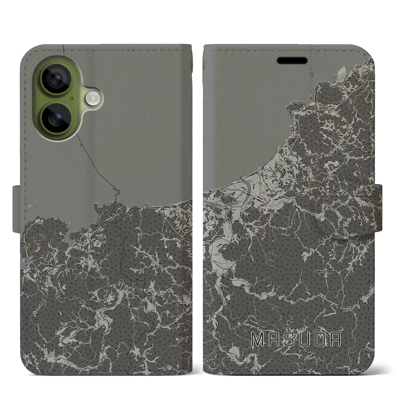 【益田(島根県)】地図柄iPhoneケース(手帳タイプ)