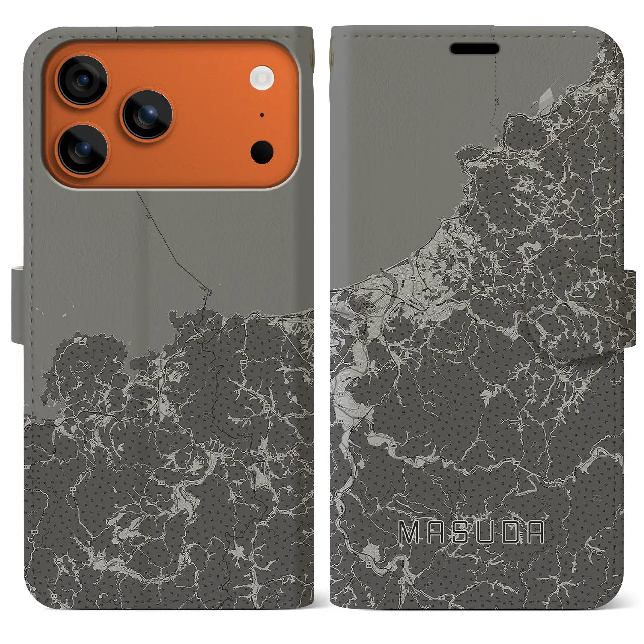 【益田(島根県)】地図柄iPhoneケース(手帳タイプ)