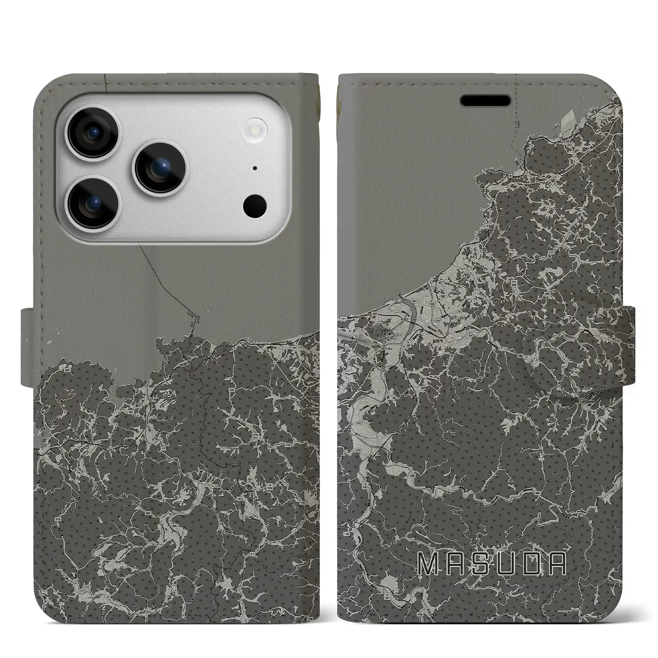 【益田(島根県)】地図柄iPhoneケース(手帳タイプ)