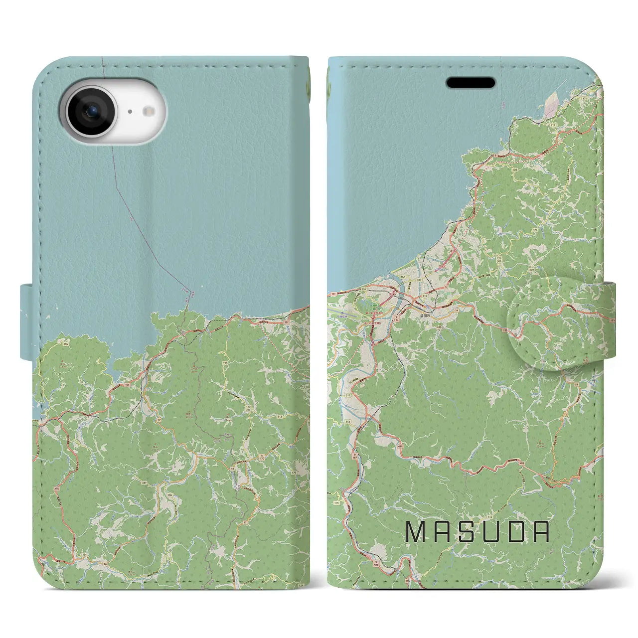 【益田(島根県)】地図柄iPhoneケース(手帳タイプ)