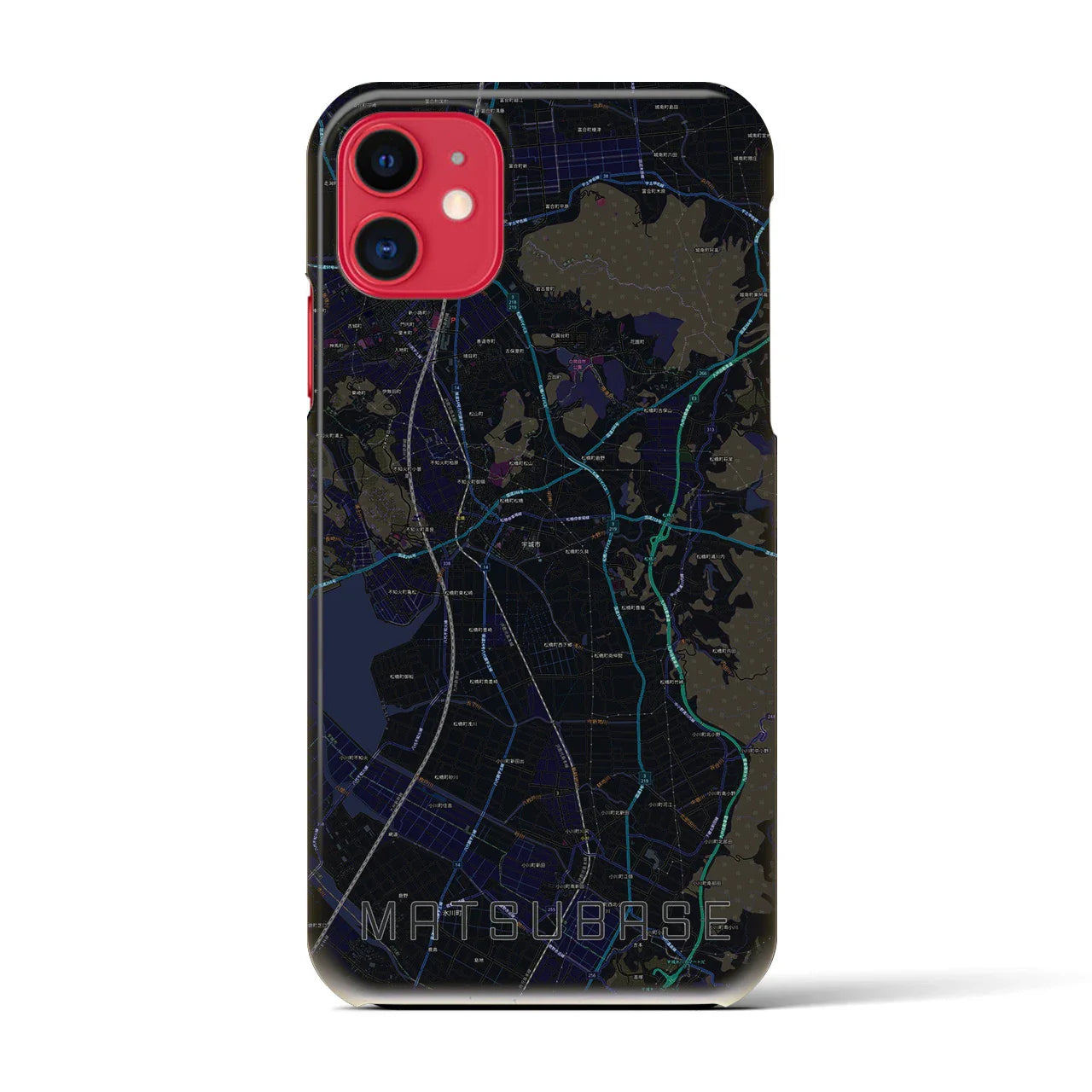 【松橋(熊本県)】地図柄iPhoneケース(バックカバータイプ)