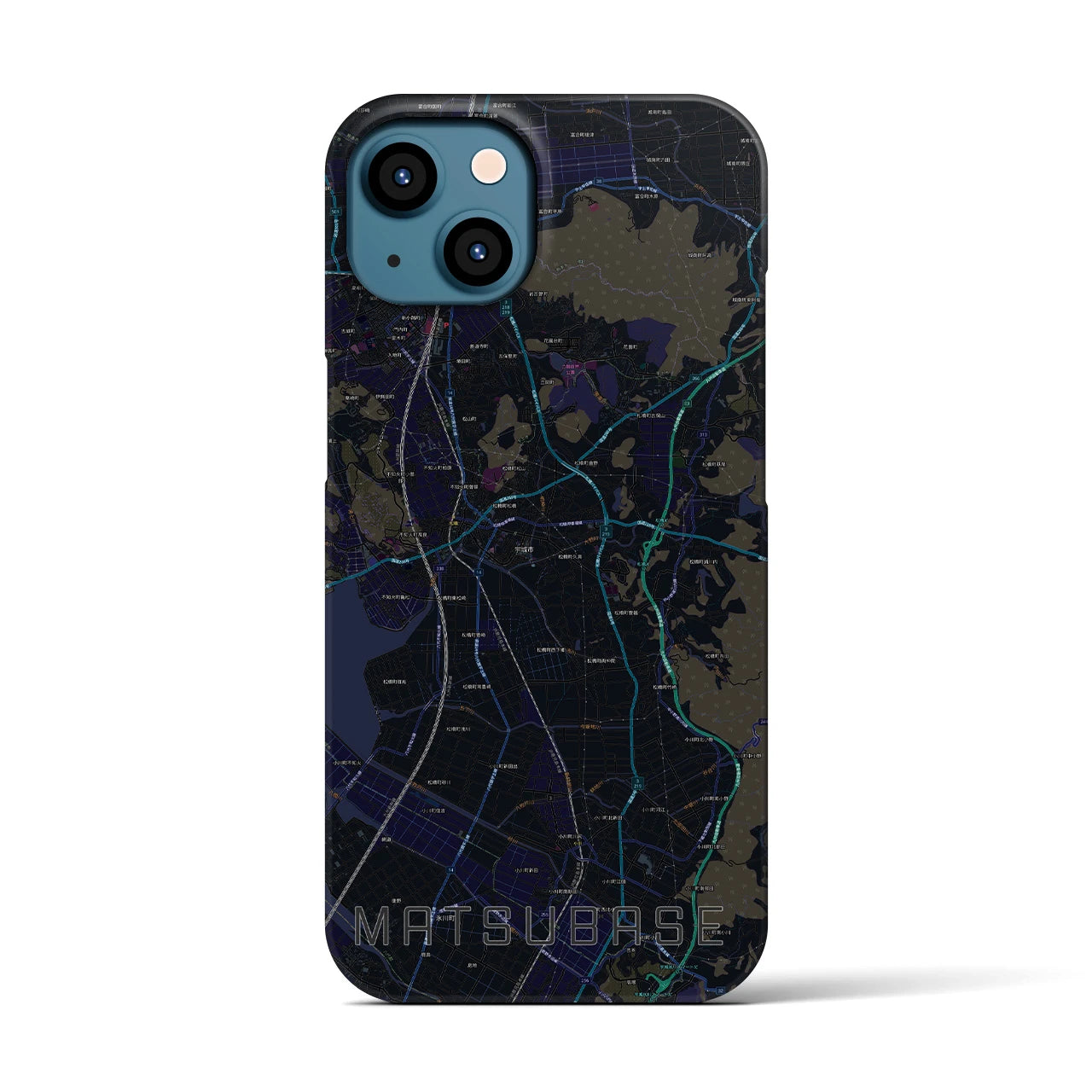 【松橋(熊本県)】地図柄iPhoneケース(バックカバータイプ)