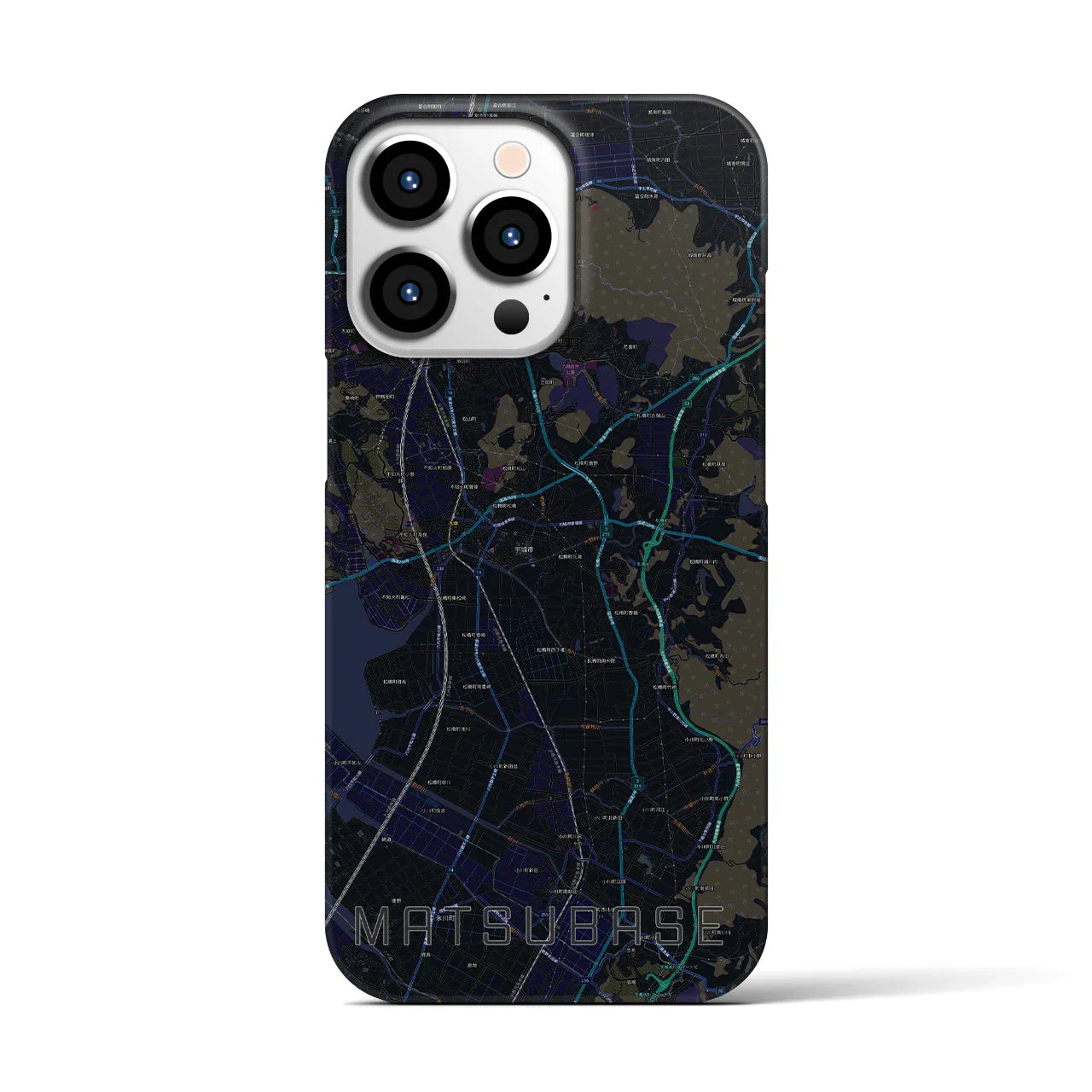 【松橋(熊本県)】地図柄iPhoneケース(バックカバータイプ)