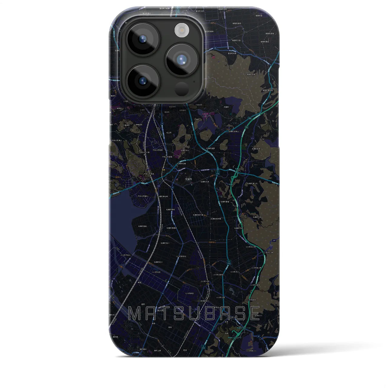 【松橋(熊本県)】地図柄iPhoneケース(バックカバータイプ)