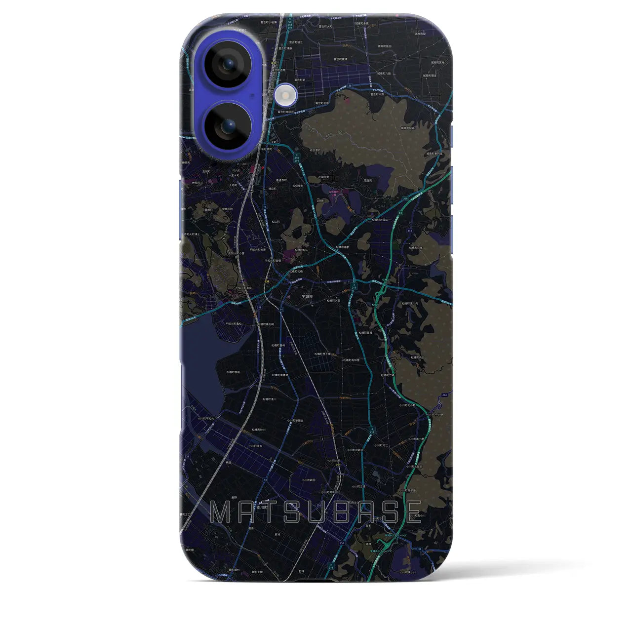 【松橋(熊本県)】地図柄iPhoneケース(バックカバータイプ)