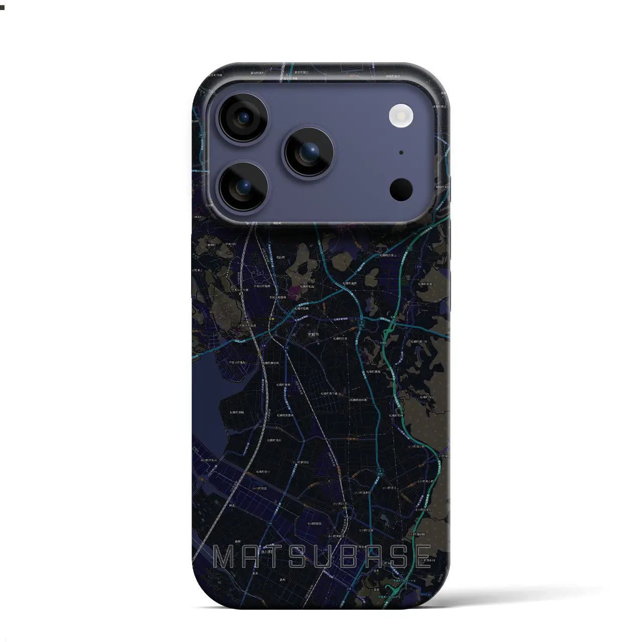 【松橋(熊本県)】地図柄iPhoneケース(バックカバータイプ)