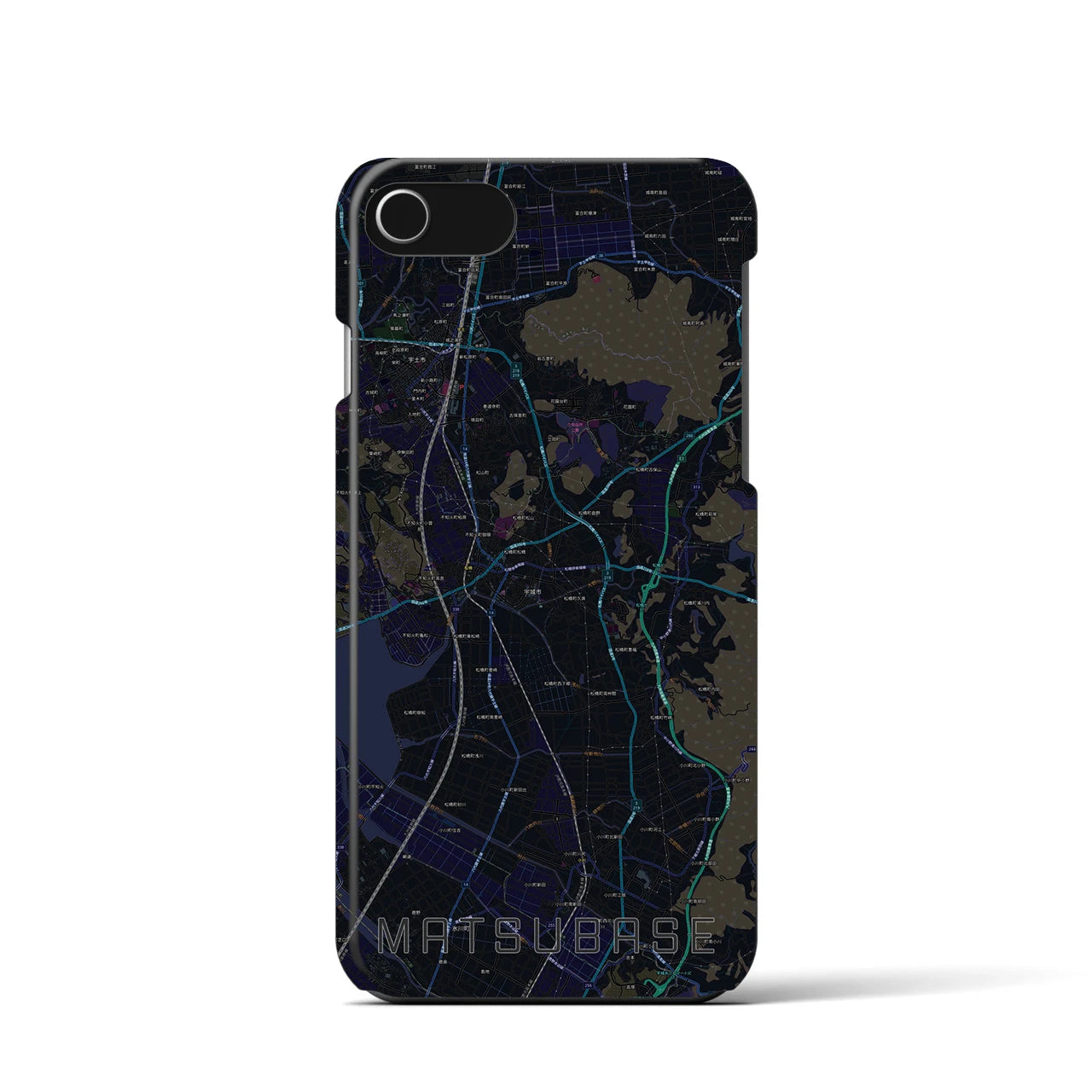 【松橋(熊本県)】地図柄iPhoneケース(バックカバータイプ)